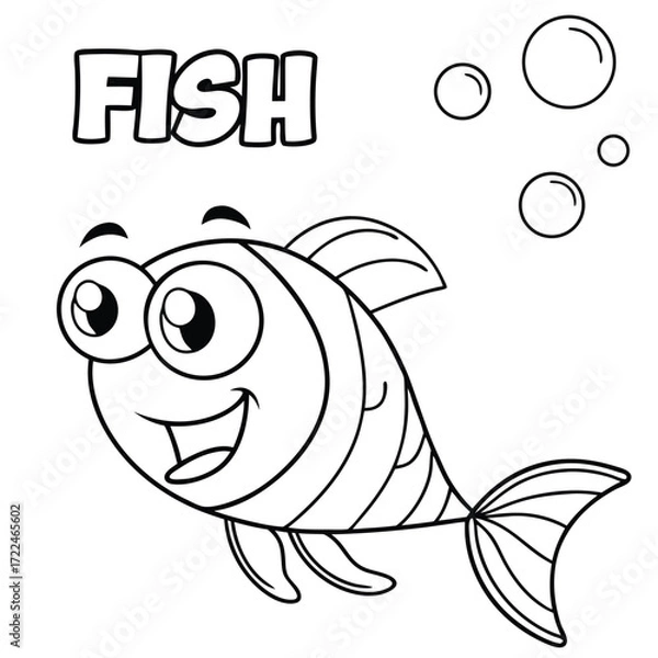 Fototapeta cartoon fish with a fish