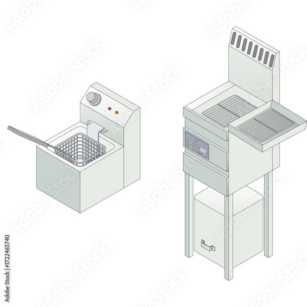 Obraz 業務用のフライヤー（揚げ物器）