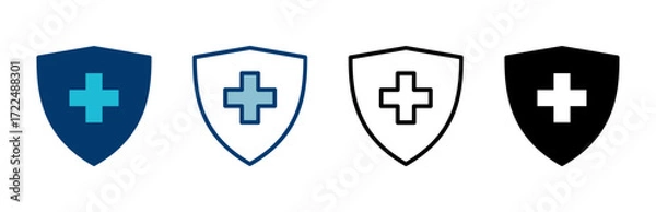 Fototapeta Health insurance icon vector isolated on white background. Insurance health document icon