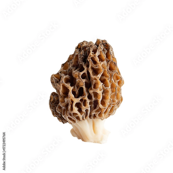 Fototapeta golden morel mushroom on transpart background
