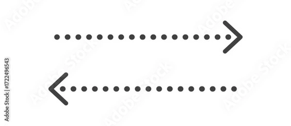 Obraz シンプルな角の丸い破線矢印