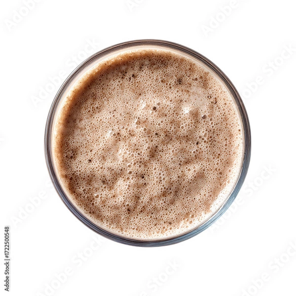 Fototapeta Protein shake glass on transpart background