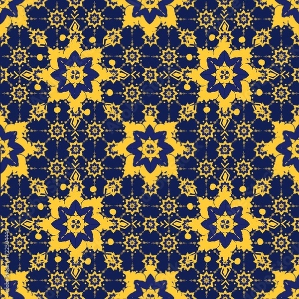 Obraz Seamless Dark Fantasy Surreal Pattern with Glowing Light