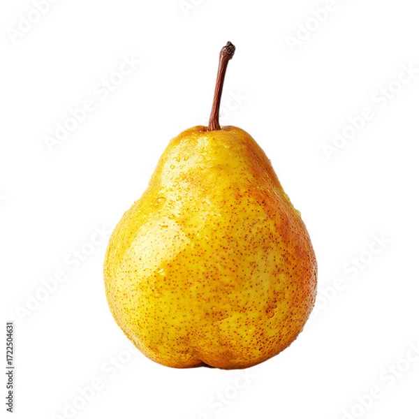 Fototapeta Ripe yellow one pear on transpart background