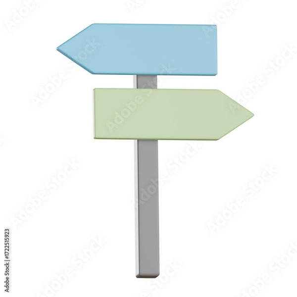 Fototapeta Map location 3d icon shows blank signpost directions
