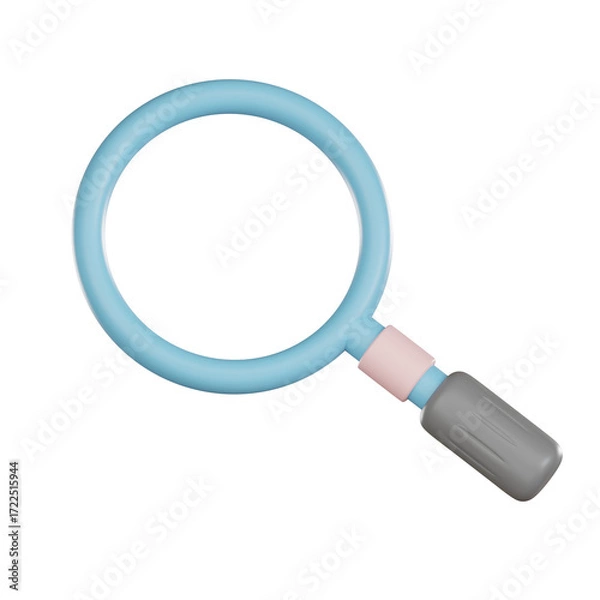 Fototapeta Map location 3d icon magnifying glass search tool