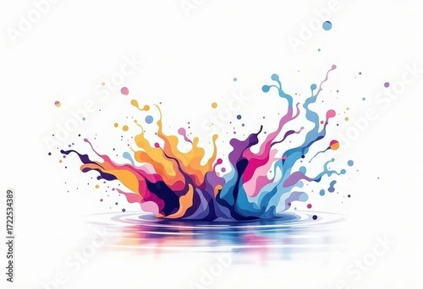 Fototapeta A vibrant splash of color, radiating outwards, creates a dynamic and cheerful design.