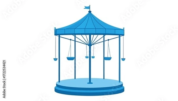 Fototapeta Blue carousel gazebo