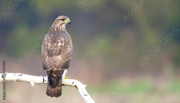 Obraz Bird perched on branch, blurred background