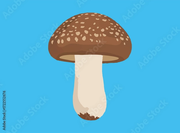Fototapeta Cute Red Mushroom Polka Dots Fungi Fungus Food Vector Illustration Sticker