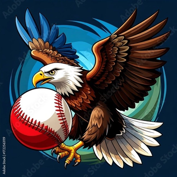 Obraz Eagle holding baseball