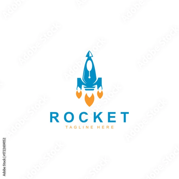 Fototapeta Rocket Logo Design template technology Design Concept