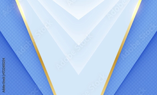 Fototapeta Abstract blue vector background with yellow lines design