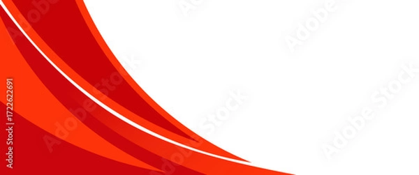 Fototapeta Vector red line background curve element with white space for text and message design, overlapping layers, vector