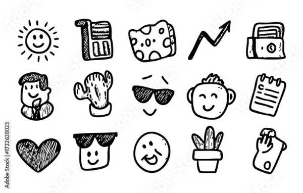 Obraz Doodle Vector Of Funny Financial Icons