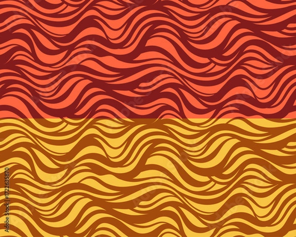 Fototapeta Line Doodle Seamless Pattern 27 - Wavy Flow