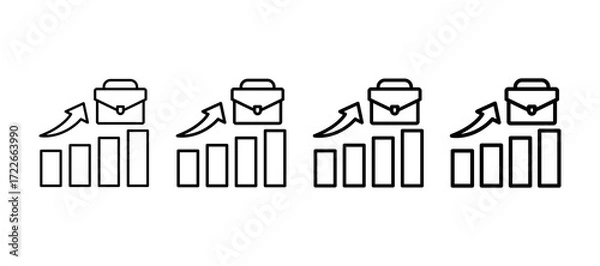Fototapeta Career Growth Multiple Line Icon Element