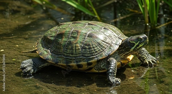 Fototapeta Turtle in marsh
