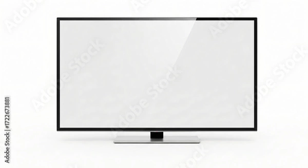 Fototapeta Isolated Modern Flat Screen Television on White Background