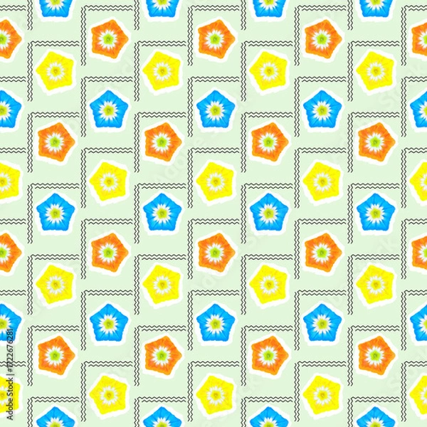Fototapeta Floral seamless pattern. bindweed. Floral motifs for use in wallpaper, covers, packaging. For textiles, cotton fabrics, linen. For use in wallpaper, wrappings. Interior decor. Raster illustration.