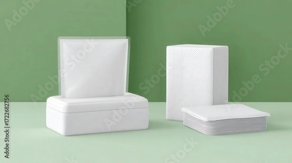 Obraz Minimalist White Packaging Design for Various Product Uses