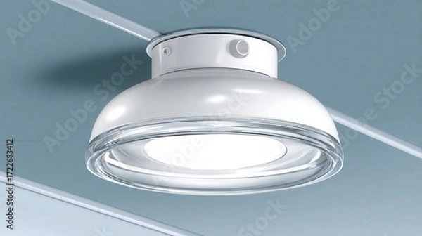 Obraz Modern Ceiling Light Fixture in Minimalistic Interior Design Setup