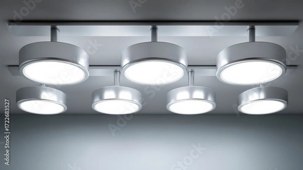 Obraz Modern Ceiling Light Fixture with Circular LED Design for Interiors