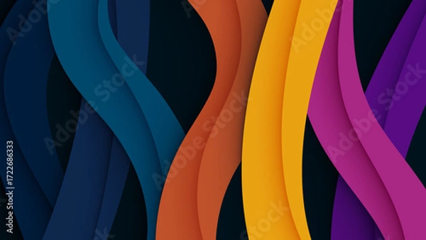 Fototapeta Abstract colorful background with flowing lines and wave pattern design