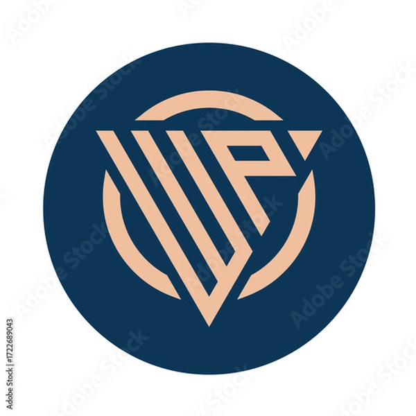 Fototapeta Creative simple Initial Monogram WP Logo Designs.