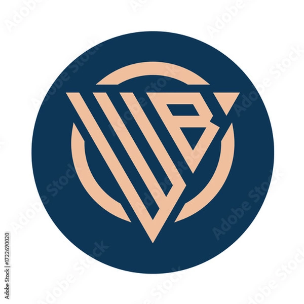 Fototapeta Creative simple Initial Monogram WB Logo Designs.