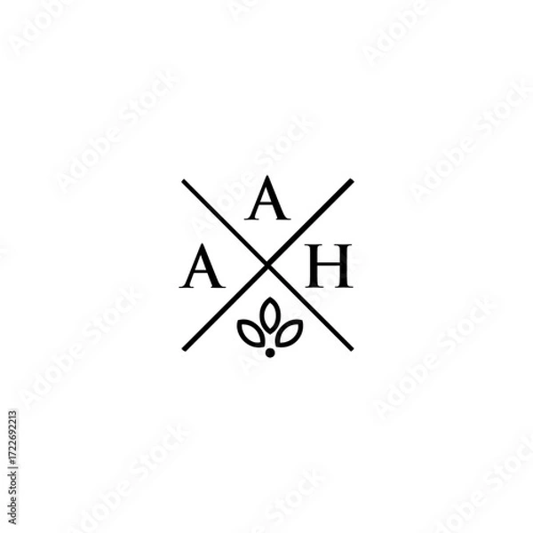 Fototapeta AAH letter logo design on WHITE background. AAH creative initials letter logo concept. AAH letter design.