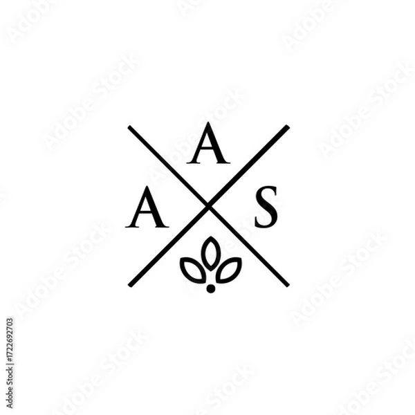 Fototapeta AAS letter logo design on WHITE background. AAS creative initials letter logo concept. AAS letter design.