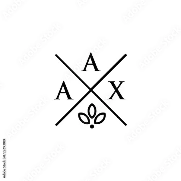 Fototapeta AAX letter logo design on WHITE background. AAX creative initials letter logo concept. AAX letter design.