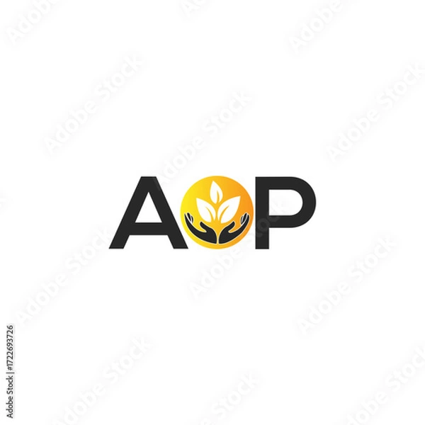 Obraz AOP letter logo design on BLACK background. AOP creative initials letter logo concept. AOP letter design.