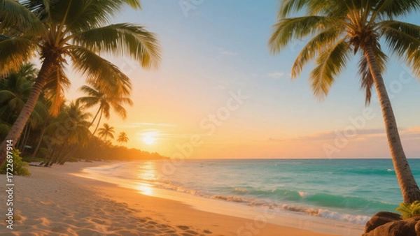 Obraz tropical beach sunset