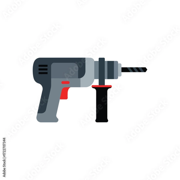 Obraz electric drill isolated on white background