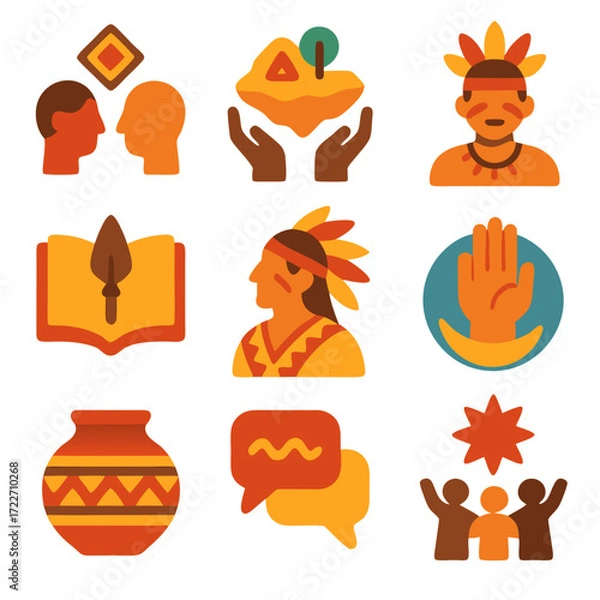 Fototapeta Showing indigenous culture with simple shapes. Suitable for educational materials, presentations, and cultural publications that promote diversity and inclusion.