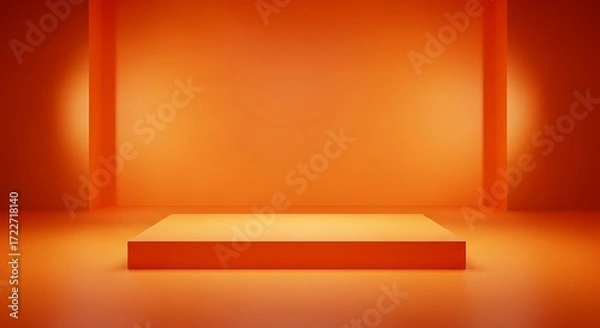Obraz empty shelf with spotlights for exhibit