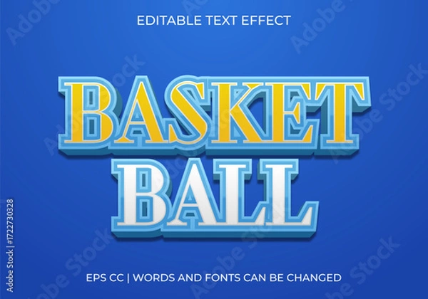 Fototapeta Editable Basketball Girl, Bold 3D Typography Design for Promotional Banners