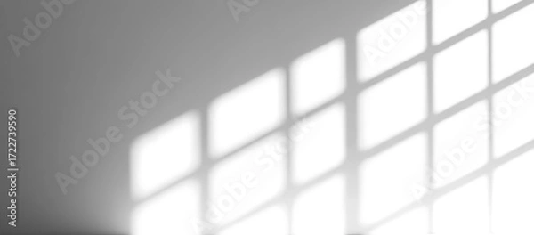 Fototapeta Rectangular window shadow with sunlight pattern, isolated on transparent cutout background