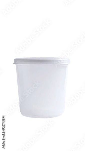 Obraz A white plastic container, round and shallow