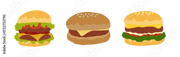 Obraz Hamburger, burger Icon Set