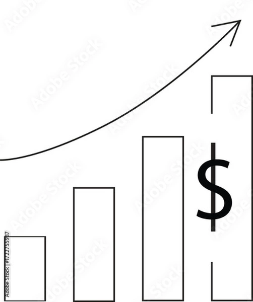 Obraz Financial Growth and Charts Dzigh Style 3