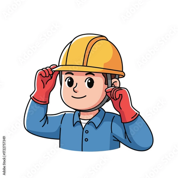 Obraz ready to build a construction workers confident start, isolated on transparent background