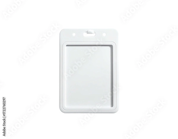 Obraz White plastic ID badge holder, rectangular, blank