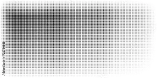 Fototapeta Abstract halftone background with black and white rectangular gradient. Retro pop art dotted texture, minimal modern pattern for poster, flyer, banner, and digital graphic design.
