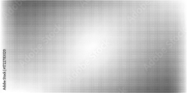 Fototapeta Abstract halftone background in black and white with small dot pattern gradient. Minimalist retro texture for posters, flyers, digital templates, comic effects, and modern graphic design projects