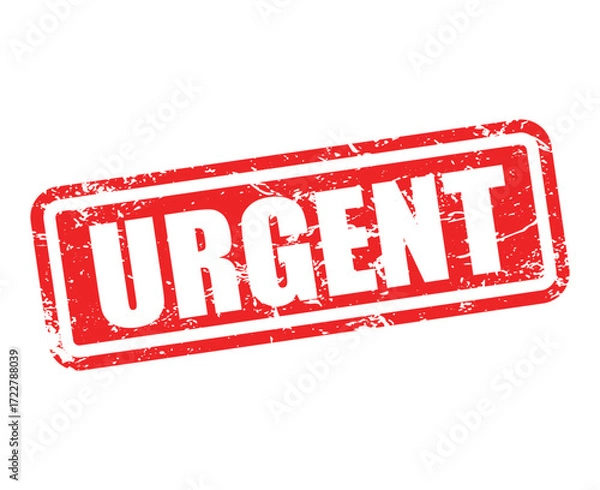 Fototapeta URGENT Stamp Label – Grunge Rubber Seal Vector Illustration Isolated on White Background