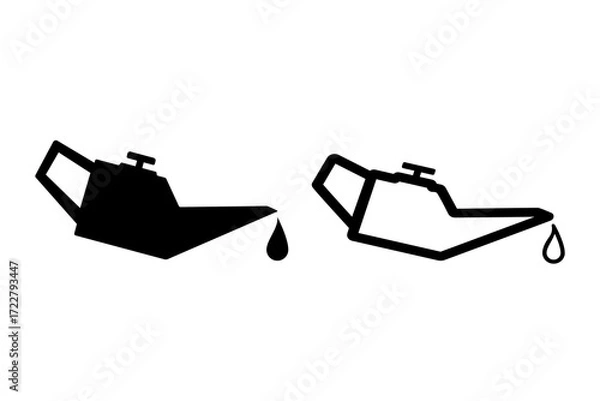 Obraz Engine oil vector icon, Oiler icon. Flat vector illustration design isolated on white background.