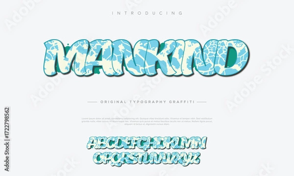 Obraz Graffiti Style 3D Text Effect with Sky and Clouds